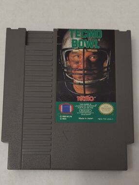 Nintendo NES Tecmo Bowl Cartridge - Gray with Green Label